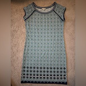 Blue green paisley dress